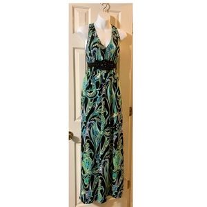 London Style Paisley Racer Back Maxi Dress, Size 10